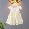 Niña vestido de verano vestido de princesa floral versión coreana manga corta mujer bebé niño bebé falda floral 100% algodón Specification image
